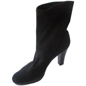 *Nine West SAROONR Booties Black Suede Low Calf Pull On